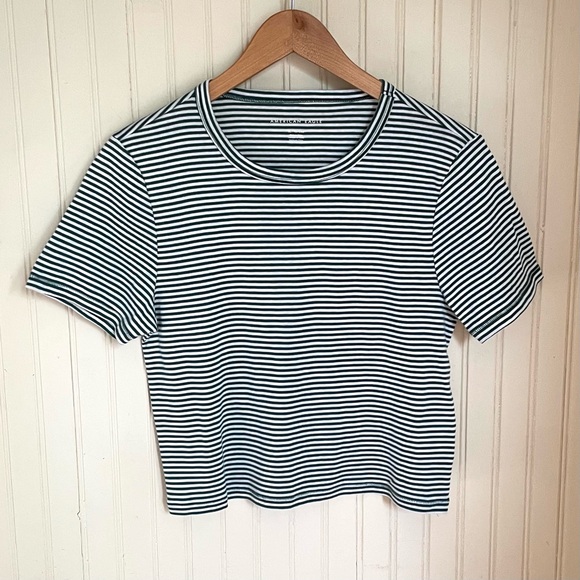 Lot of Two American Eagle Cropped Striped T-Shirts, XL - Picture 2 of 8